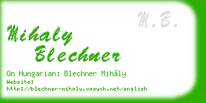 mihaly blechner business card